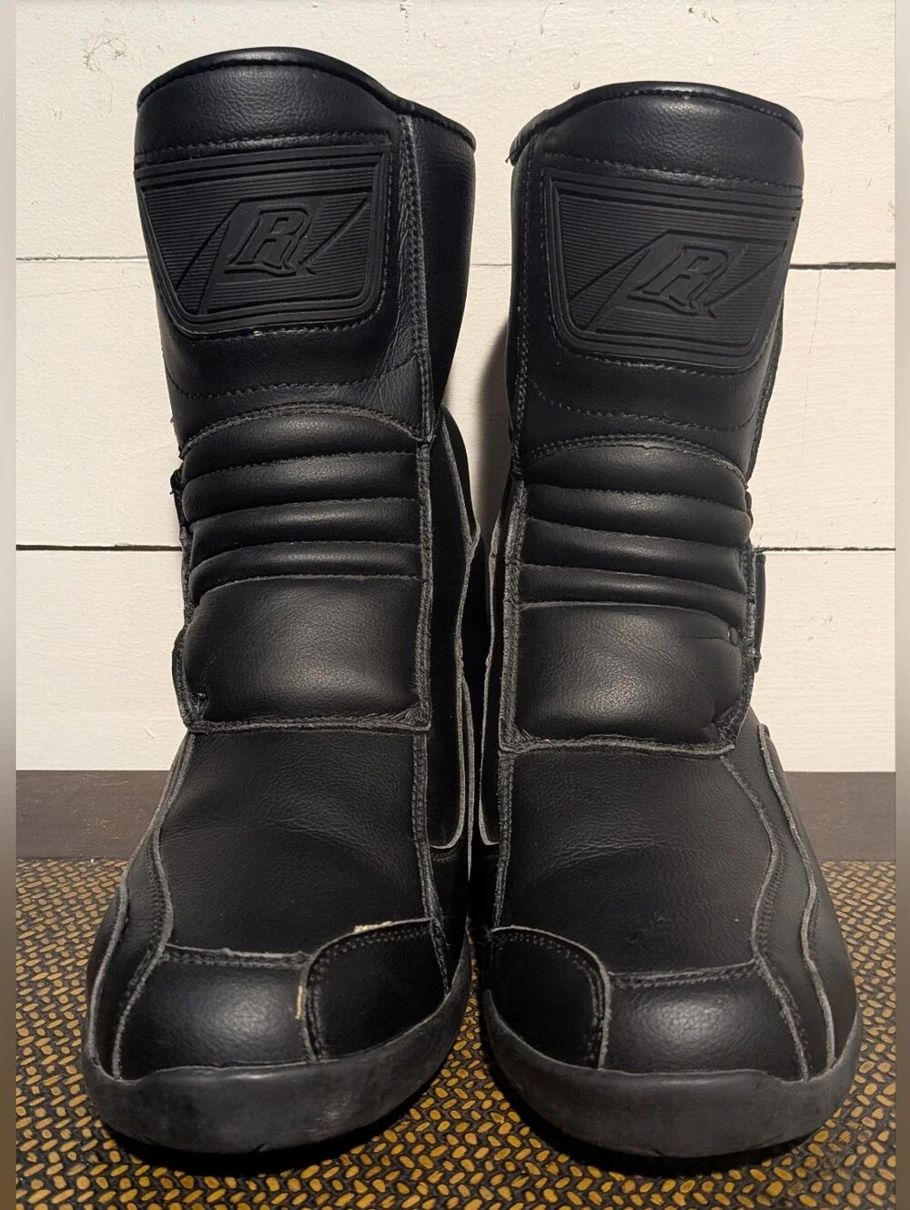 Discont'd Joe Rocket Black Mercury Leather Motorcycle Boot Hook & Loop Close 10